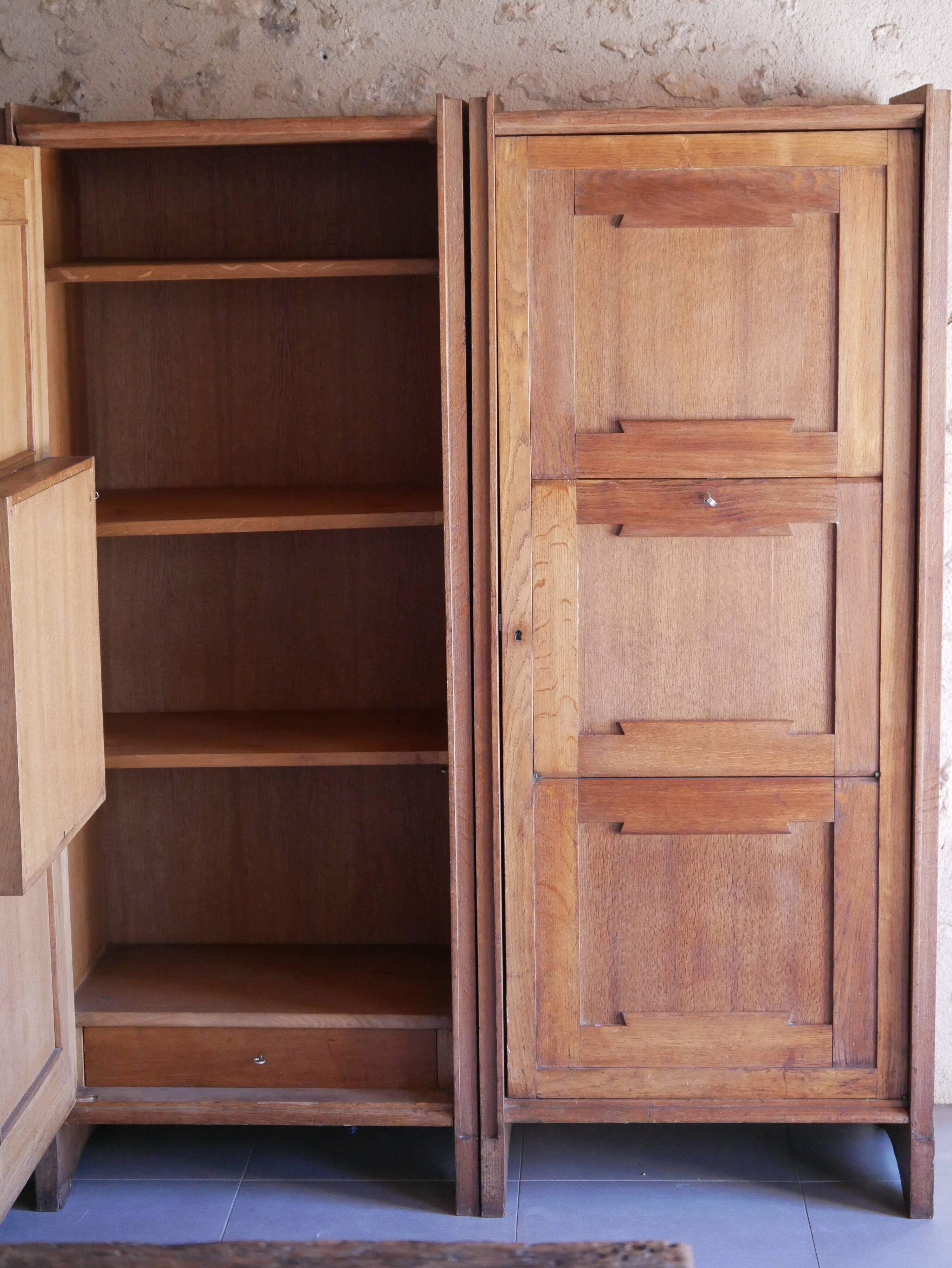 Pair of twin secretary cabinets