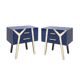 Contemporary Wood and Glass Italian Pair of Bedside Tables