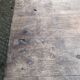Antique farmhouse table in solid oak with tapered legs and 1 drawer at the end.