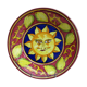 Hand-decorated ceramic plate - sun
