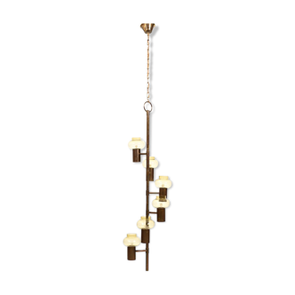Mid century danish 6 arms brass-chandelier c.1960