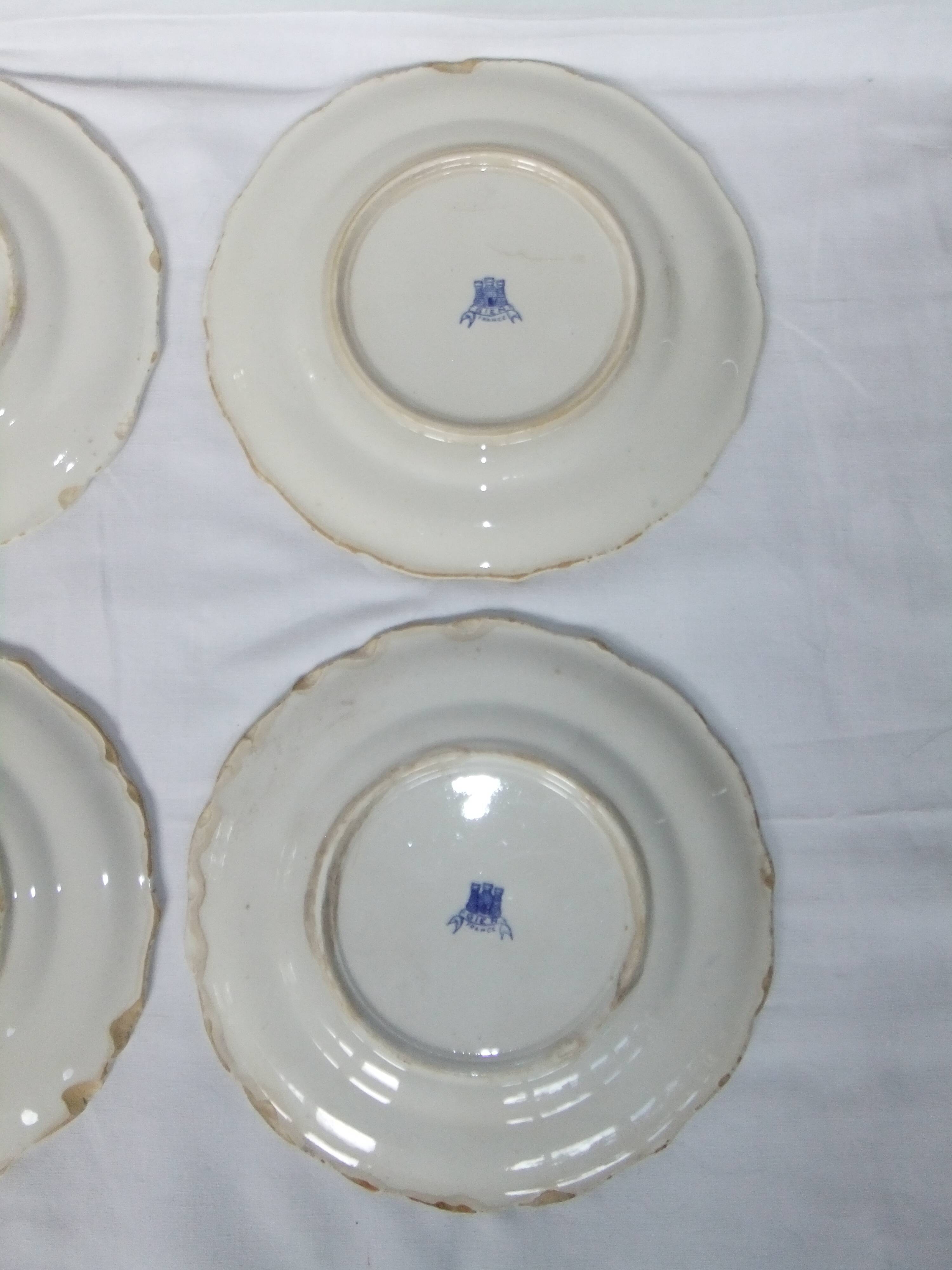 Plate Gien model Rouen stamp 1938 / 3 turns service table collection