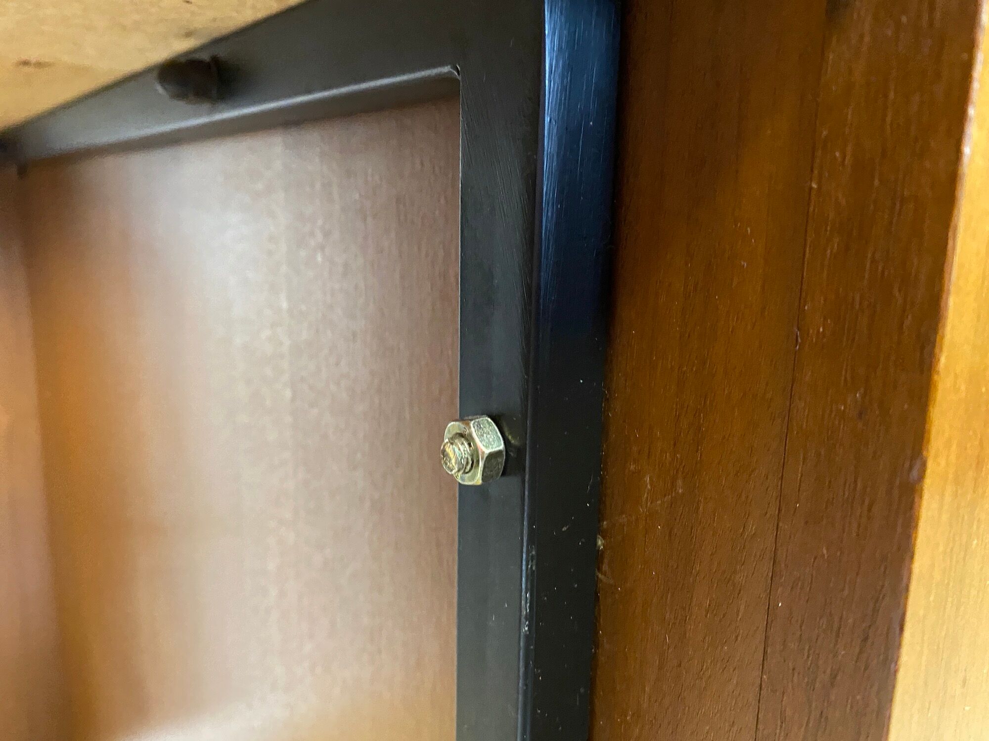Vintage teak and formica bar with stool