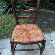 Pair of antique straw-seated chairs