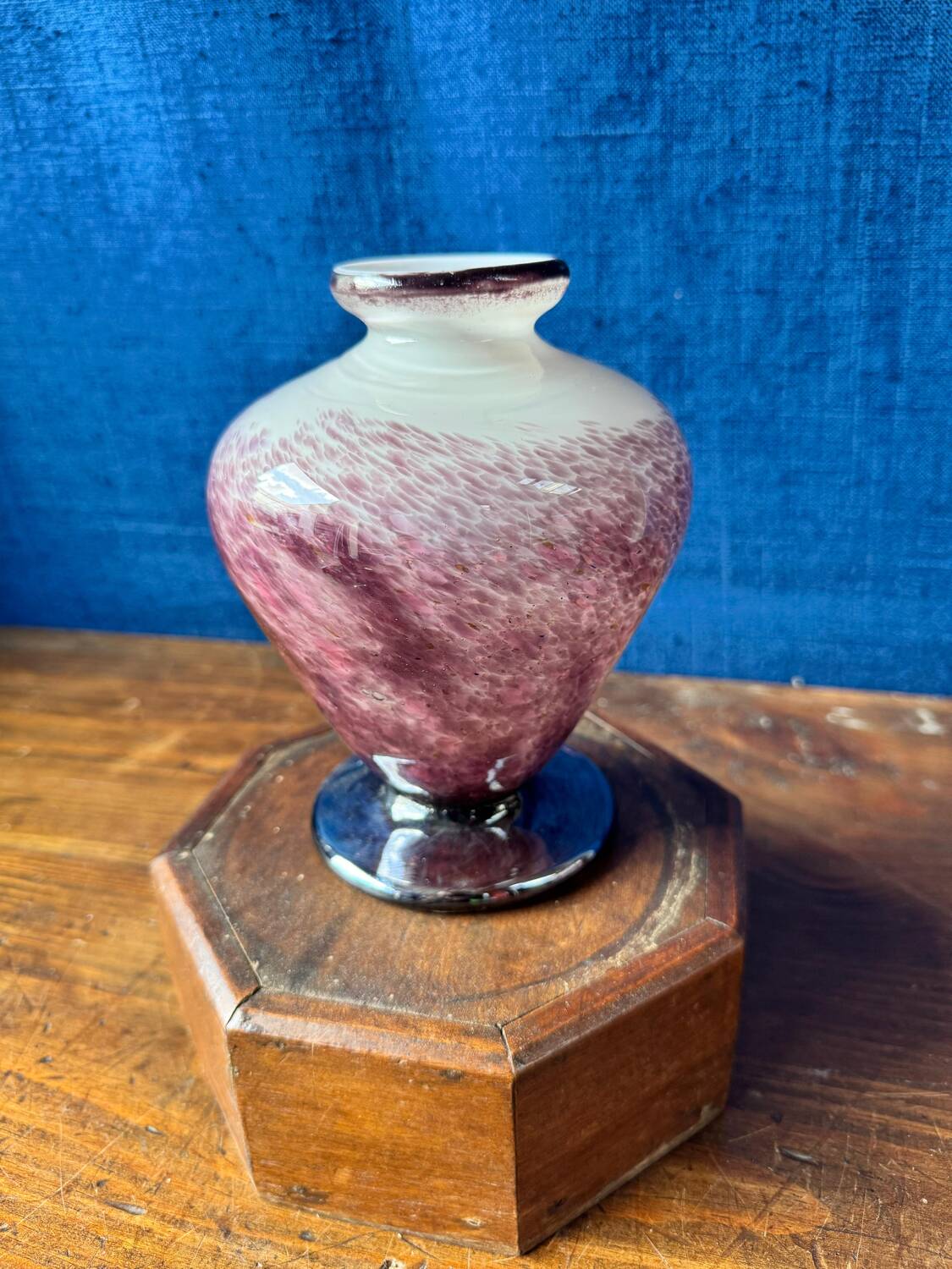 Round blown glass vase from Biot by Jean-Claude Novaro