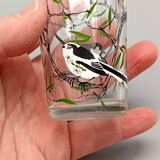 5 small vintage silkscreened bird motif GLASSES 1960/70
