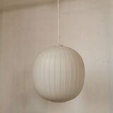 White opaline ball pendant light from the 50s