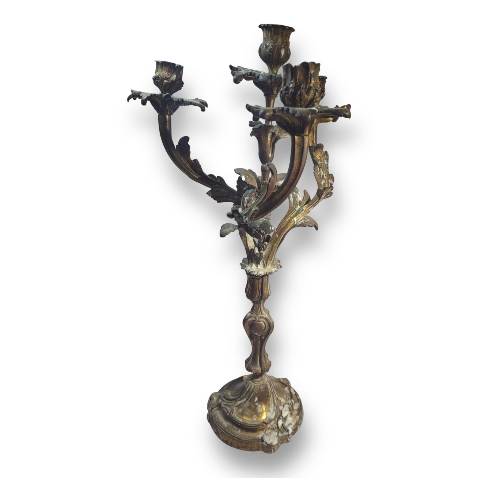Candélabre en bronze doré