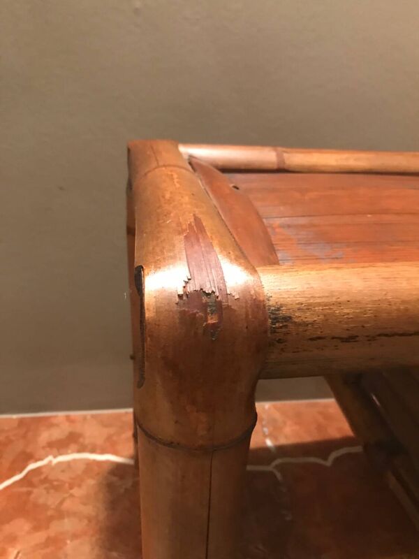 beau ancien tabouret bambou asiatique