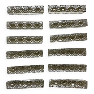 Set of 12 crystal knife holders