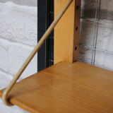 Wooden and metal wall shelf