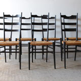 Black Italian straw chairs