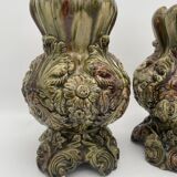 Paire de vase en barbotine ancien