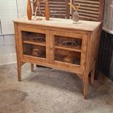Old glass sideboard on legs