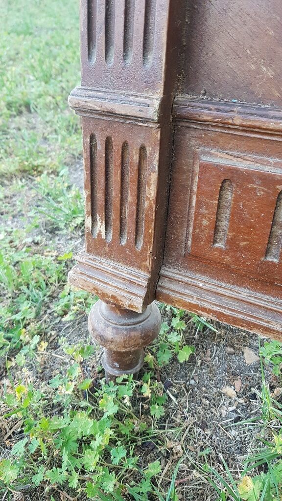Old wooden headboard