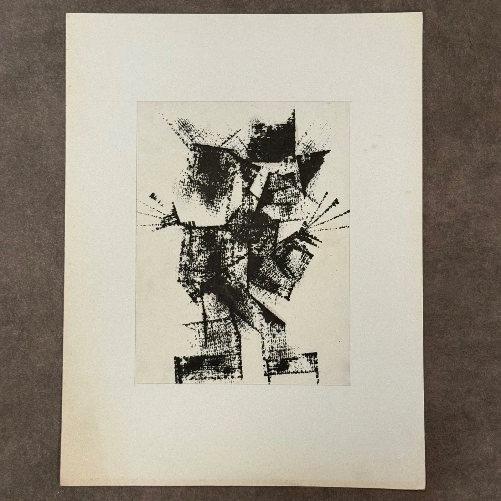 Modern composition drawing 1970 by François de Chabot