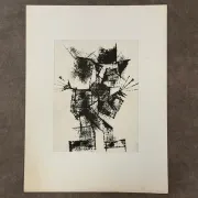 Modern composition drawing 1970 by François de Chabot