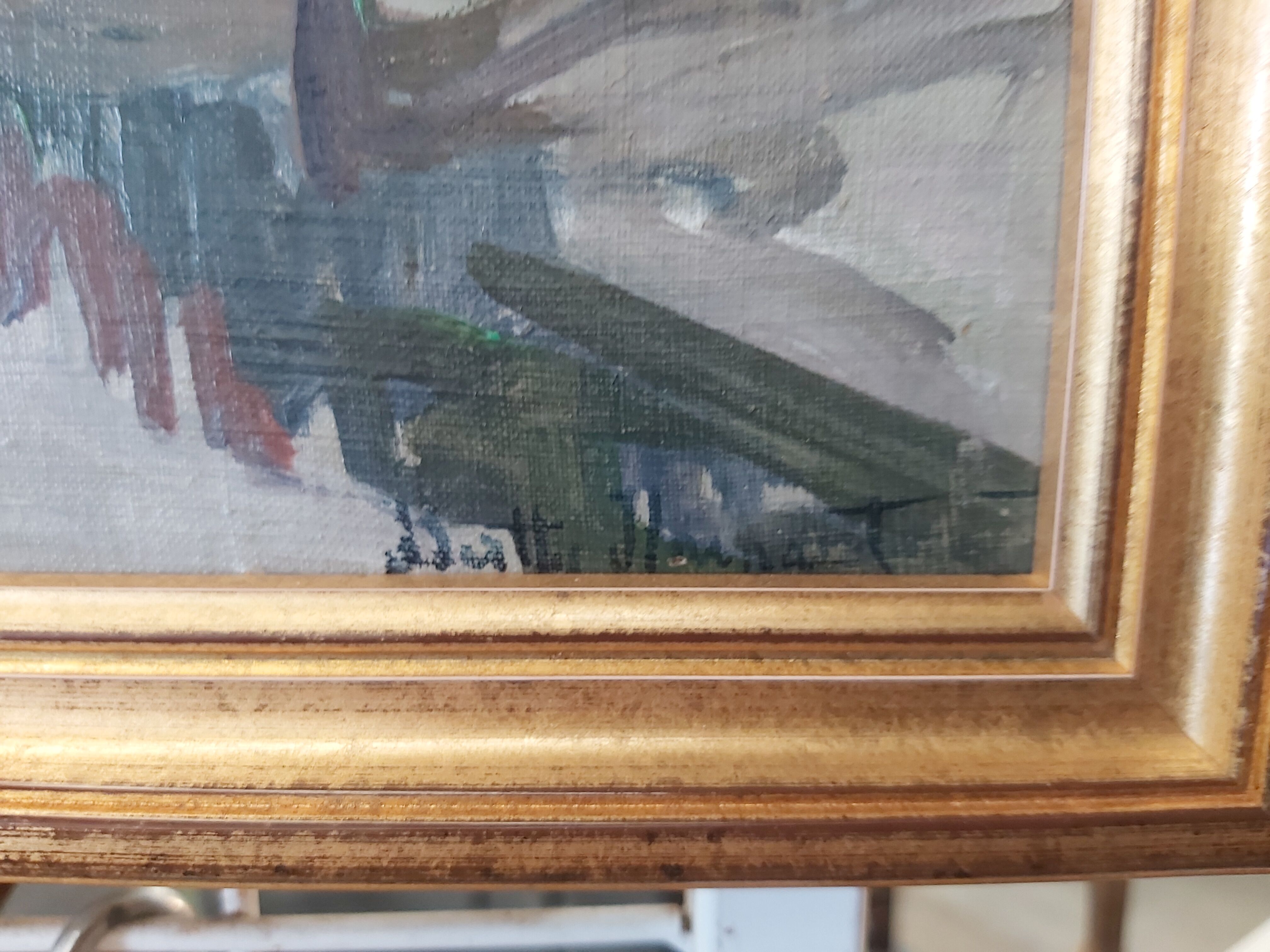 Marine oil on canvas signed