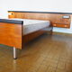 Scandinavian style bed in 140 with two integrated nightstands and two night lights