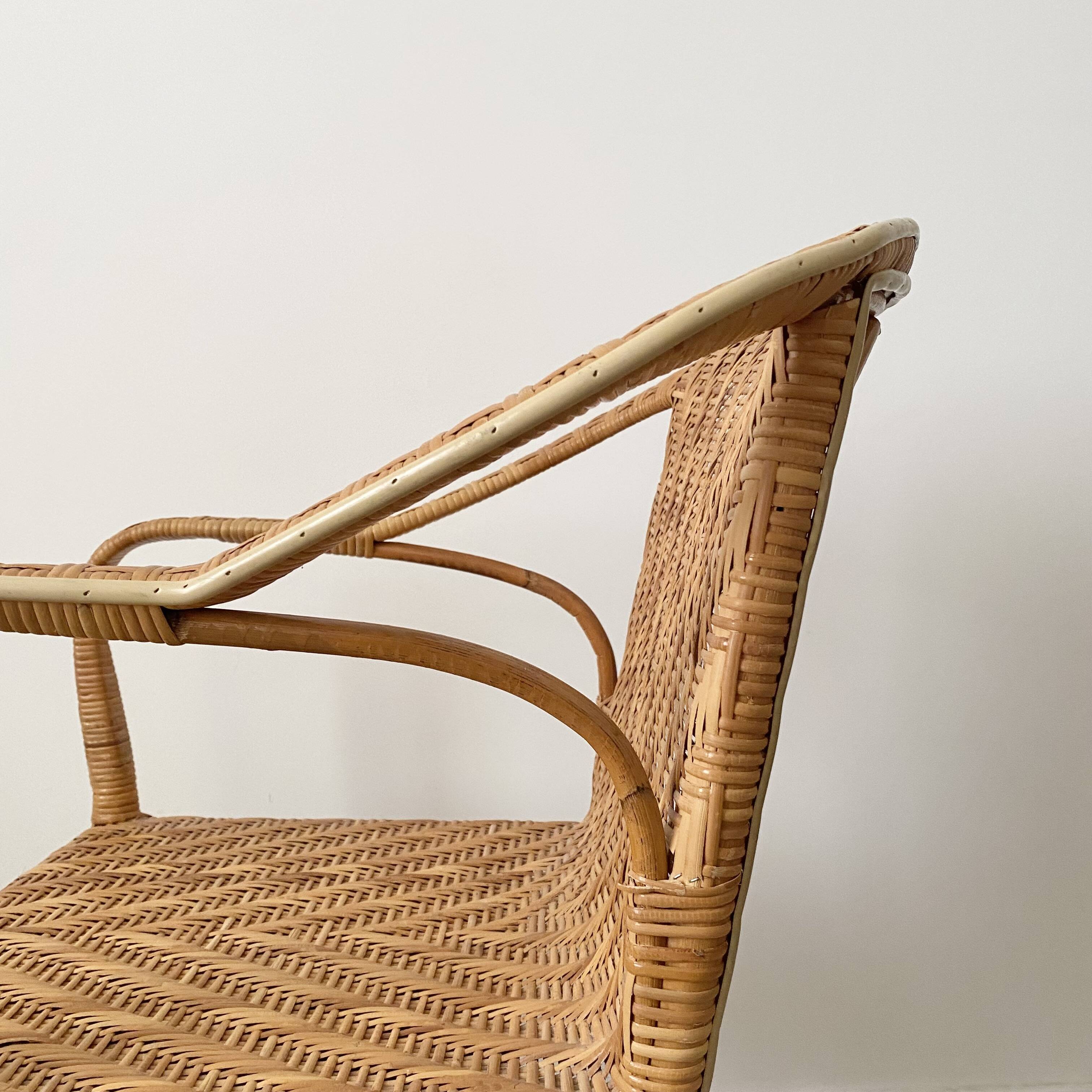 Vintage rattan armchair