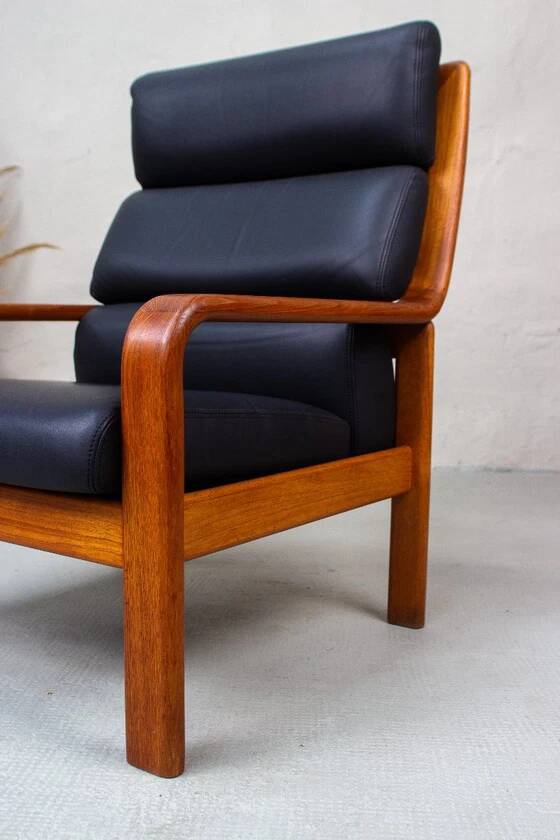 Vintage Teak Armchair High-Back Mid Century Danish