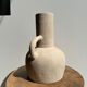 Handmade terracotta vase painted in beige with double handles h:32 d:25