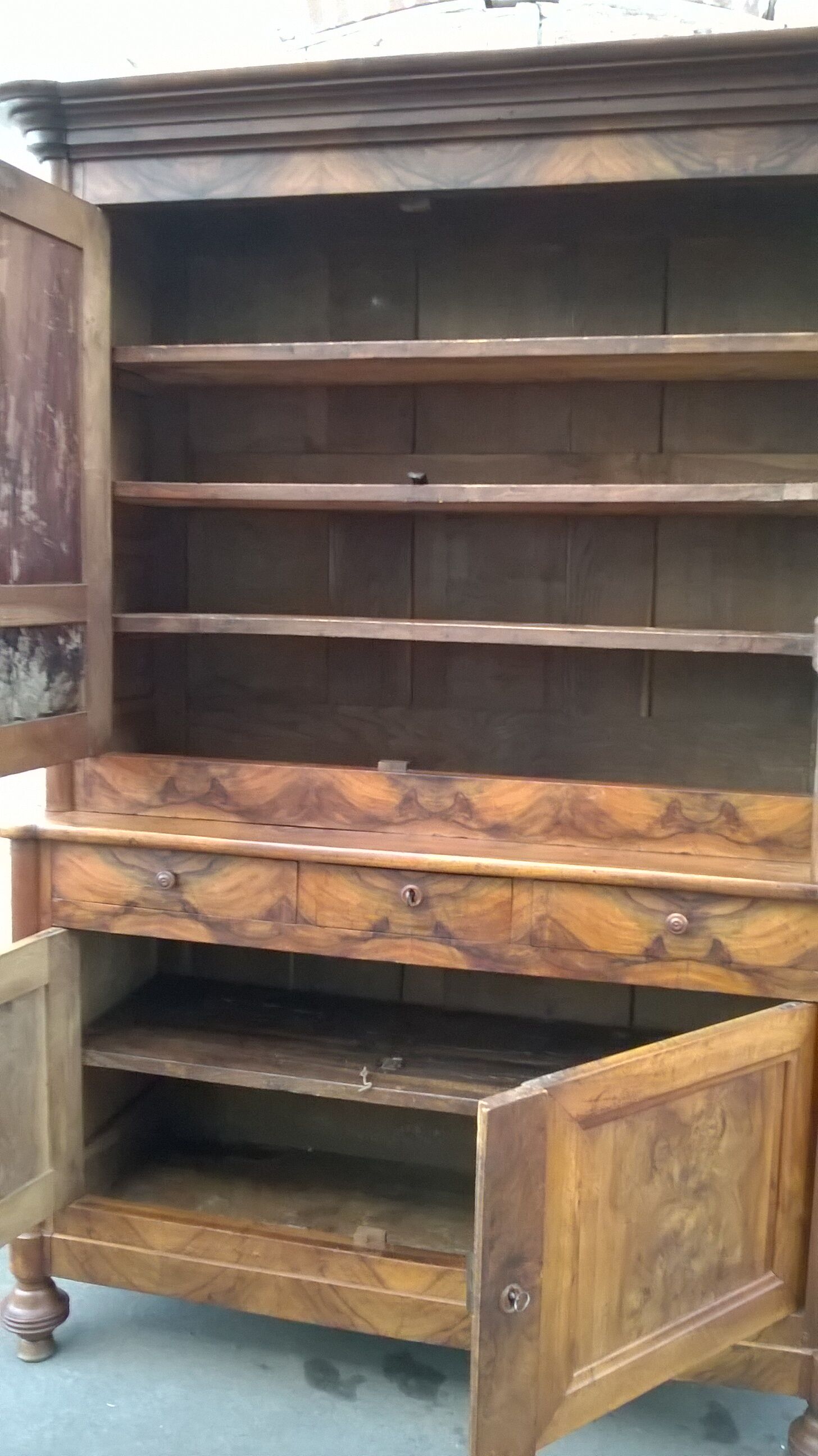 Old buffet two period walnut Empire bodies