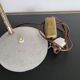 Hammered gray cocotte desk lamp, vintage French, 1940s