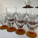 Set of Art Deco faceted glasses