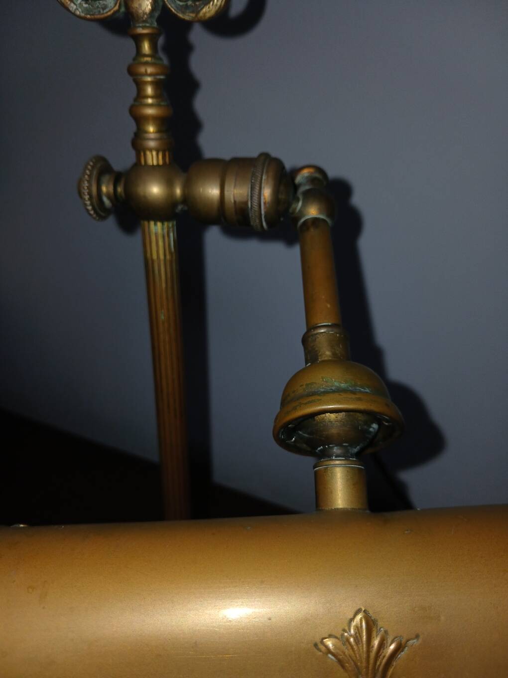 Antique brass notary lamp, desk lamp.