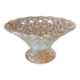 Coupe sur pied ancienne en verre ciselé