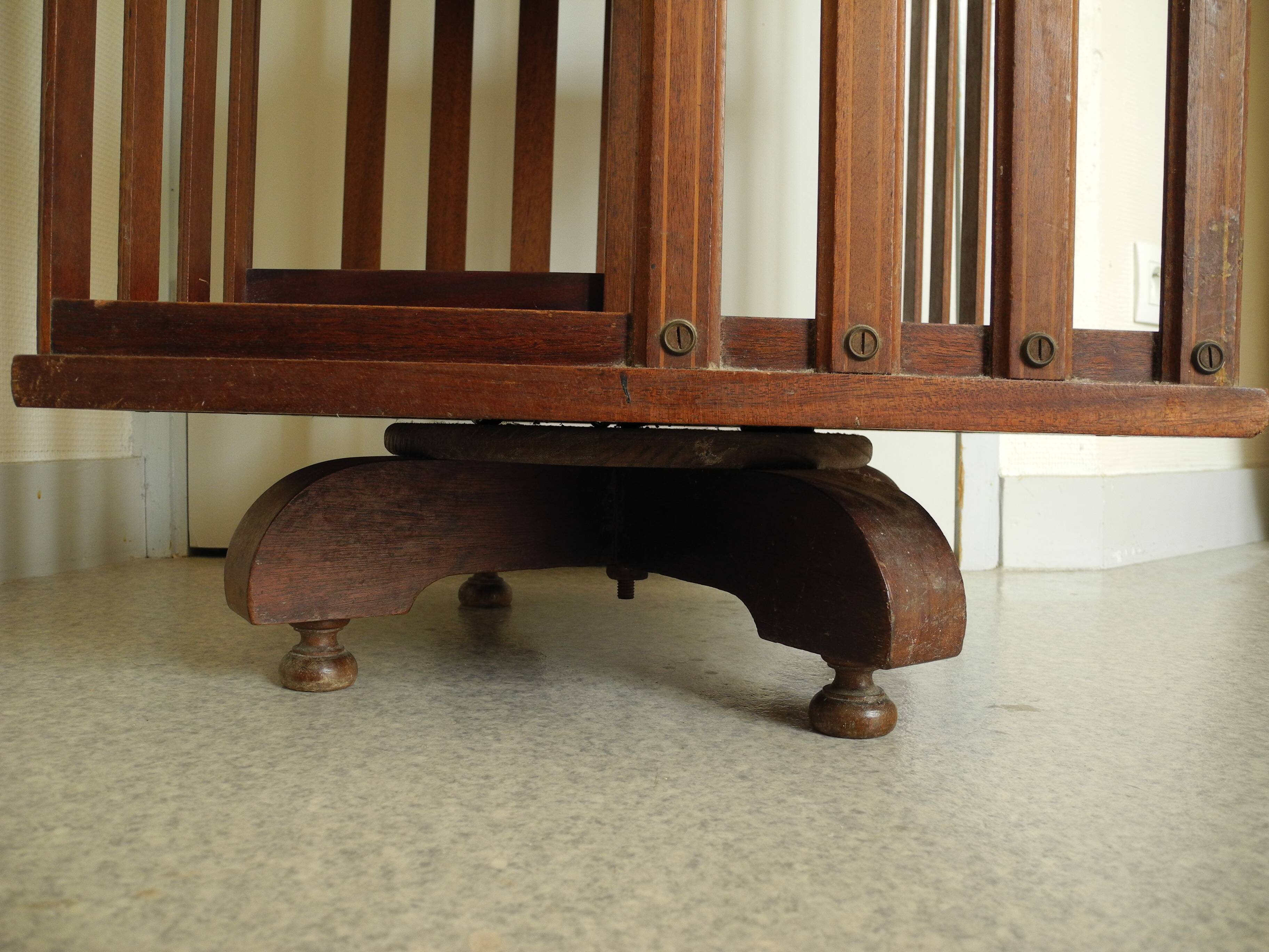 Old pivoting bookcase 3 shelves vintage furniture old furniture