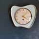 Vintage ceramic clock silent wall pendulum "Exact golden blue"