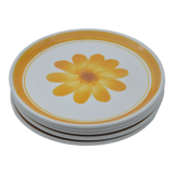 Old service 5 plates sarreguemines model roseline collection art table