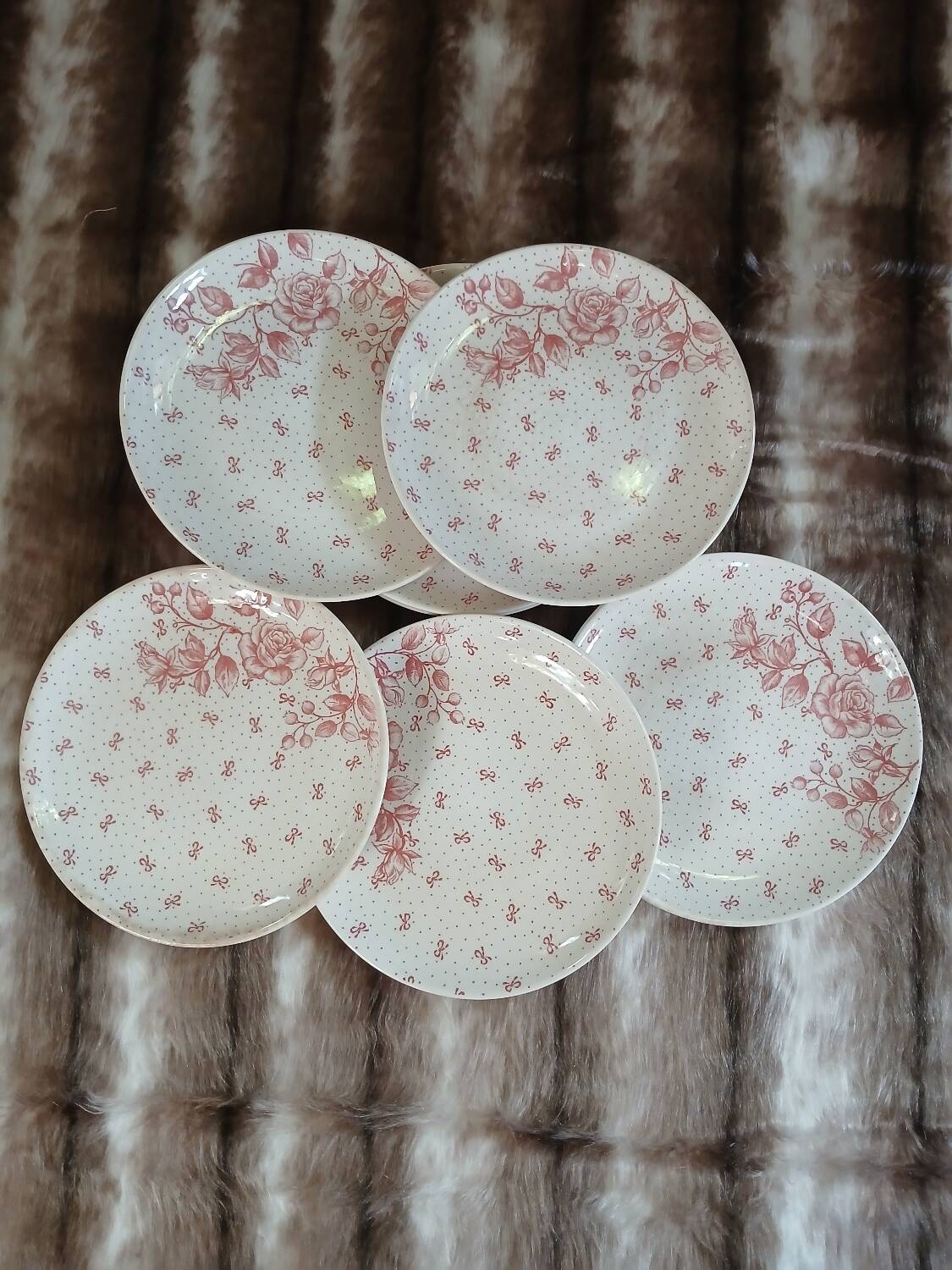 7 antique dessert plates Gien