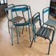 Set of 15 vintage industrial metal chairs from the 1950s.