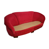 Canapé rouge velours art déco