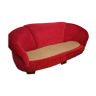 Red velvet art deco sofa