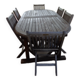 Table extérieur  en teck Unopiu avec 10 chaises