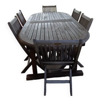 Unopiu outdoor teak table + 10 chairs