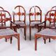 Art Deco Dinig Set in Caucasian Walnut, 1920s, Set of 7