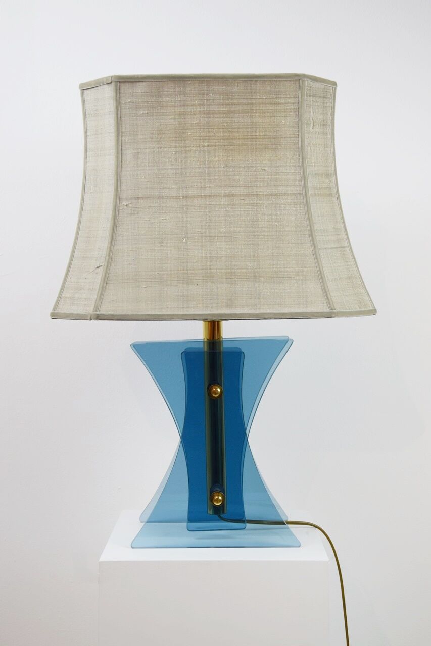 Lampe italienne, piètement en verre, années 60