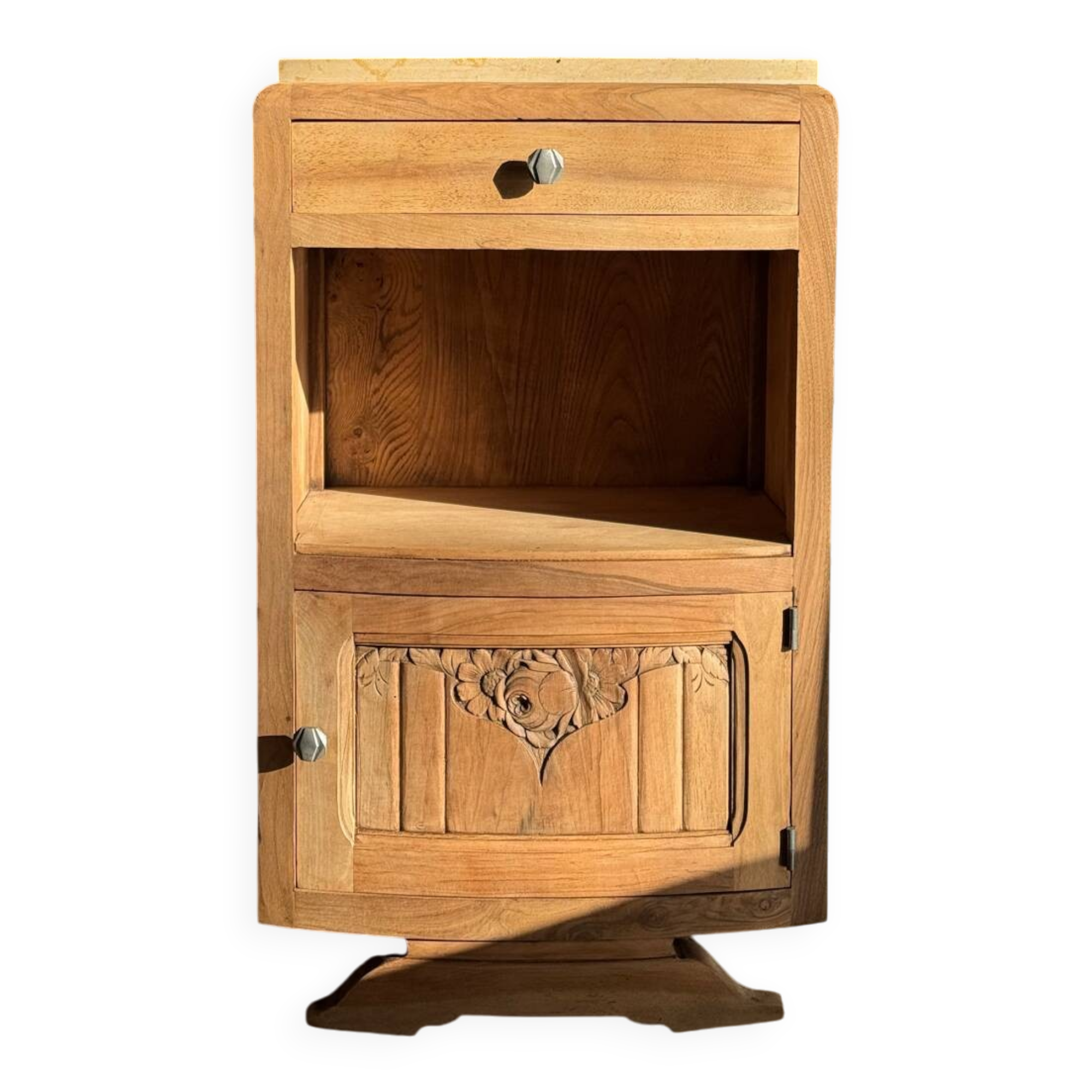 Small Art Deco piece in solid walnut and marble - 1930s