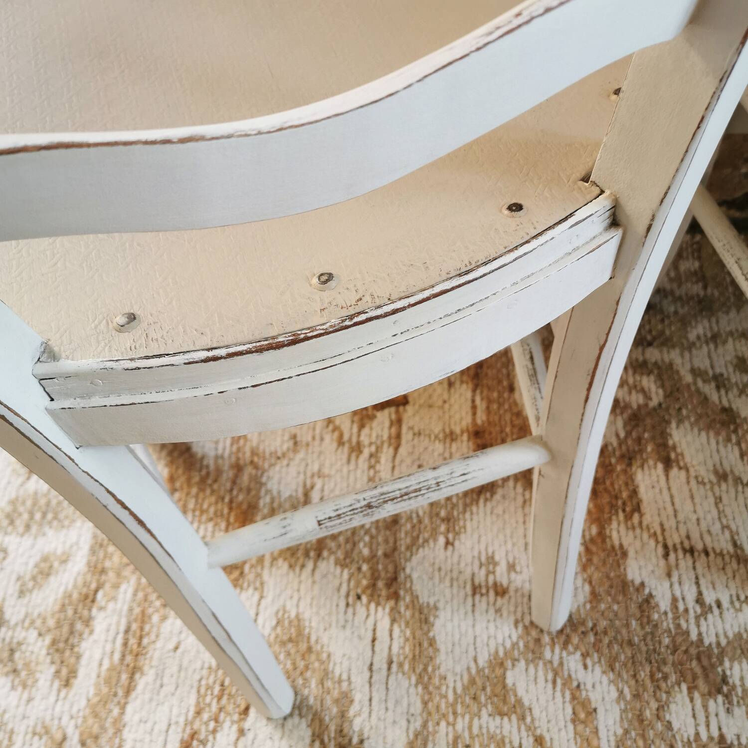 2 Country Chic Bistro Chairs with a Patina Finish