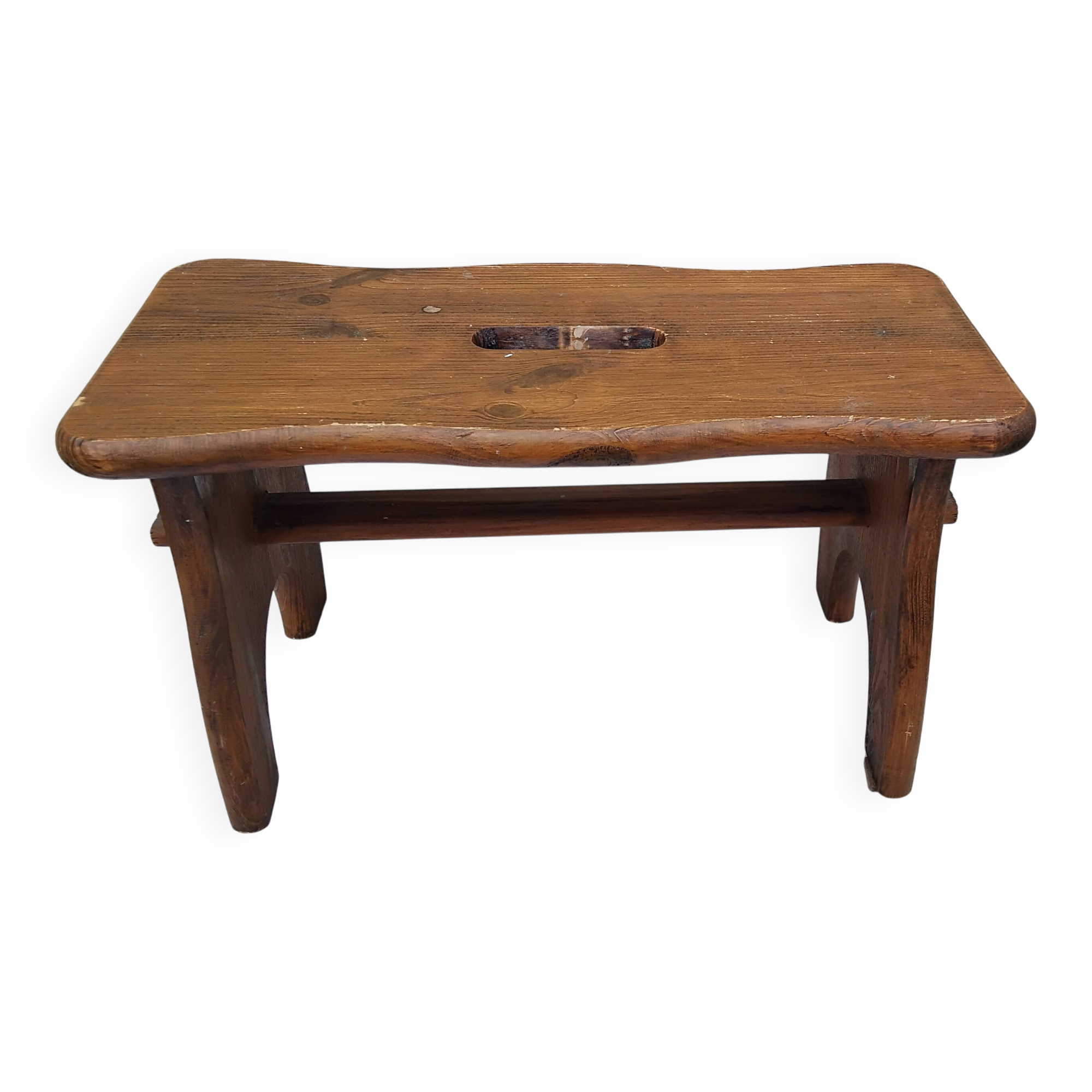 Old small vintage farm stool