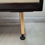 Commode / commode et tables de chevet - années 1960 - laiton faux cuir