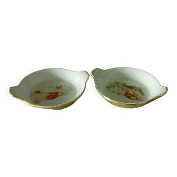 Egg dishes in porcelain