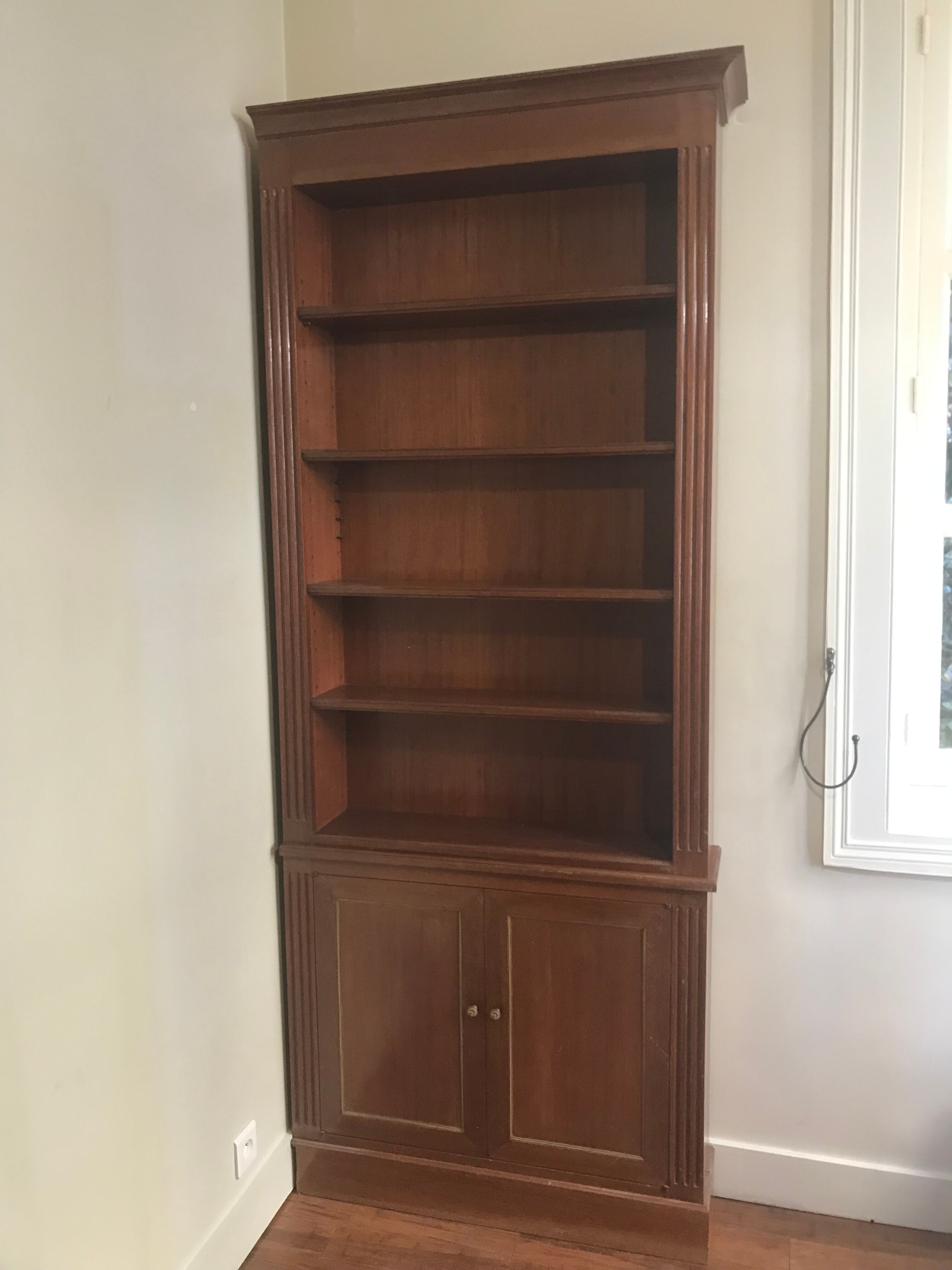 Antique wood bookcase furniture Napoleon III style