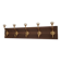 Vintage wall coat rack – 57 cm – 5 metal and ceramic hooks