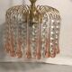 Gold Metal  Chandelier - Vintage Rose Glass Water Drop Pampilles